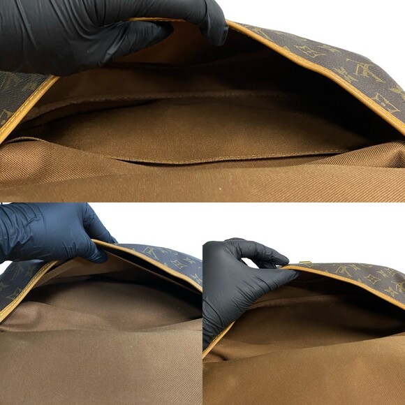 LOUIS VUITTON Authentic Brown Monogram Leather Pochette Shoulder Bag - Picture 8 of 9